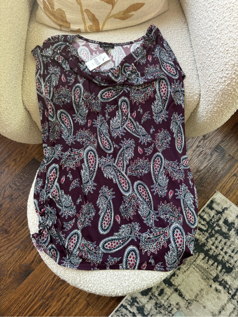NWT Lane Bryant Burgundy Paisley Sleeveless Camisole
